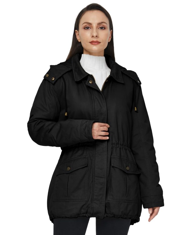 Women's Winter Thicken Cotton Coat Warm Parka Jacket with Removable Hood