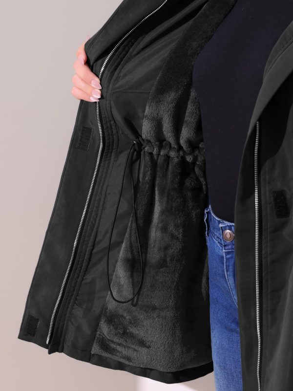 71HWfPXCviL.jpg Plus Size Rain Jacket for Women Lightweight Waterproof Fleece Lined Jacket Hooded Windbreaker Coat