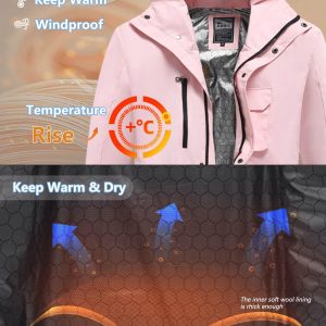 Womens/Mens Ski Jacket Waterproof Windbreakers Isulated Snowboarding Snow Coat for Winter Warm