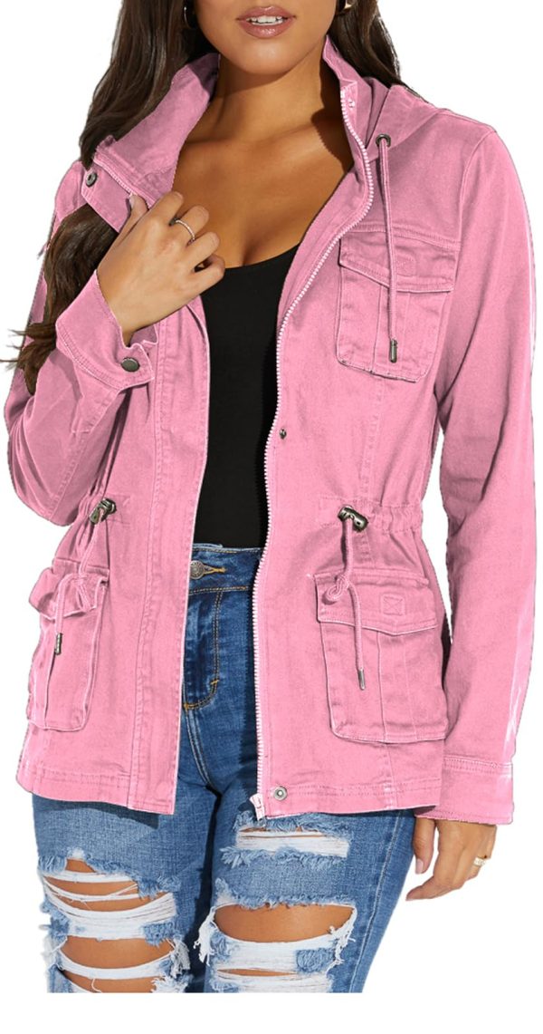 71NjJq7Kn0L.jpg Casual Jackets for Women Long Sleeve Lightweight Outwear Bomber Coats with Pockets