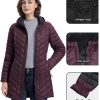 Women's Long Puffer Jacket with Hood, Lightweight Warm Puffy Quilted Winter Coats