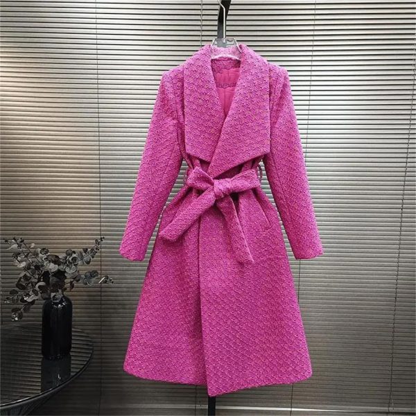 Women Fall Winter Long Woolen Coats Fashion Warm Wool Windbreaker Jackets Long Sleeve Dark Button Outwear Female