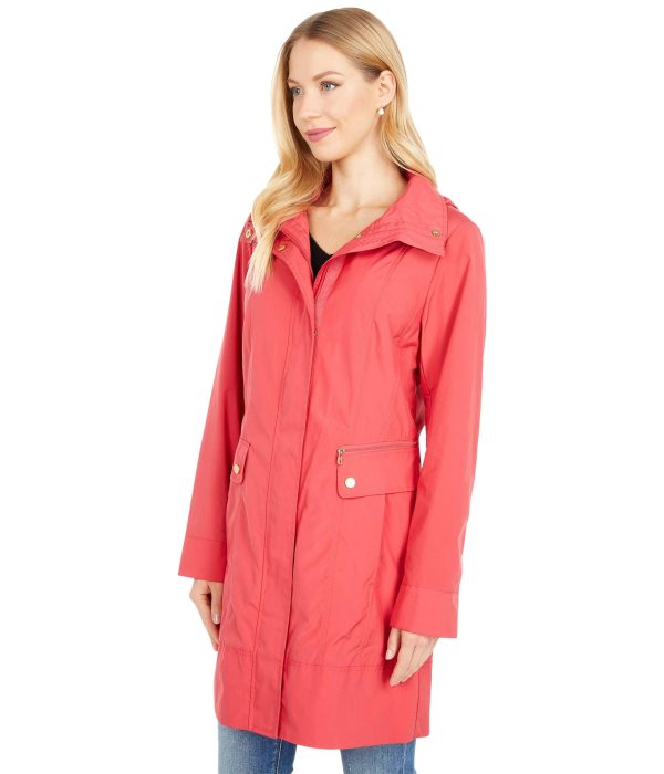 Women's Packable Hooded Rain Jacket with Bow