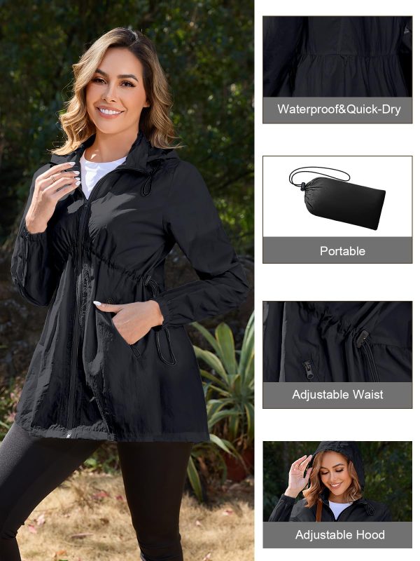 71STCTHdiFL.jpg Rain Jacket Women Lightweight Waterproof Windbreaker Jacket Women Packable Raincoat with Pockets S-XXL