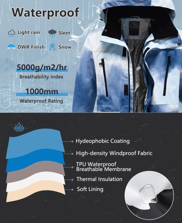 Women Isulated Ski Jacket Waterproof Mountain Windbreakers Winter Snowboarding Snow Coat