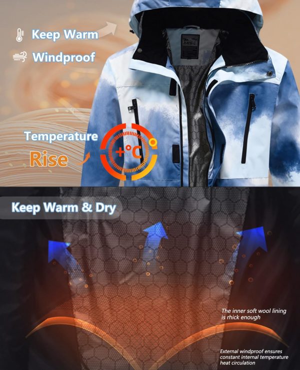 Women Isulated Ski Jacket Waterproof Mountain Windbreakers Winter Snowboarding Snow Coat