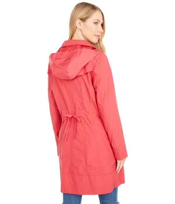 Women's Packable Hooded Rain Jacket with Bow