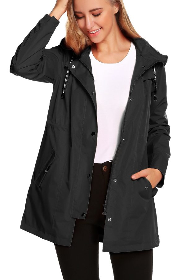 Womens Lightweight Hooded Waterproof Active Outdoor Rain Jacket S-XXL