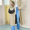 71mZXoWjOWL.jpg Womens Double Breasted Long Trench Coat Oversized Classic Lapel Belted Overcoat
