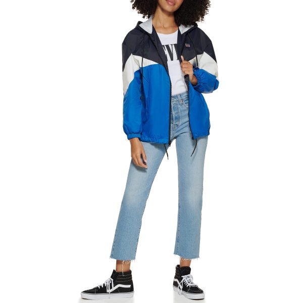 Women's Nylon Color Block Windbreaker