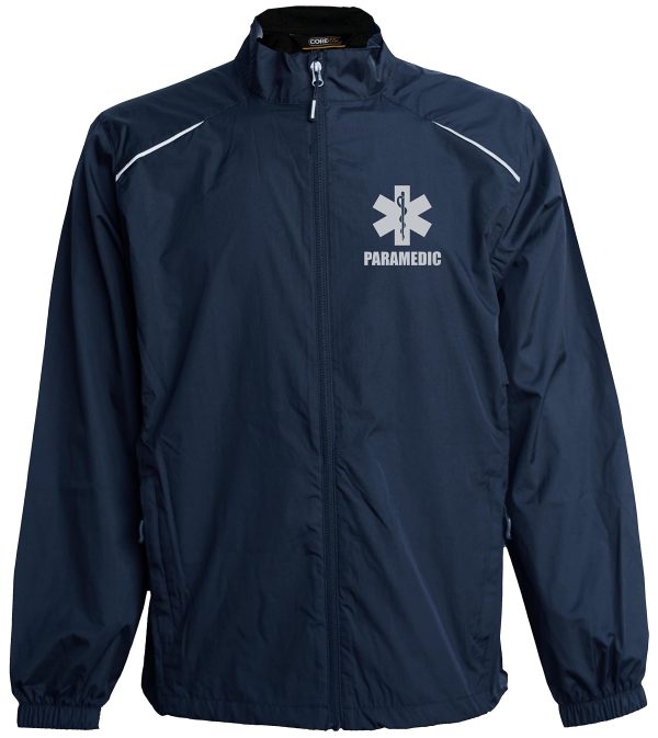 Paramedic windbreaker, with Reflective decoration both front and back, thin windbreaker without lining.