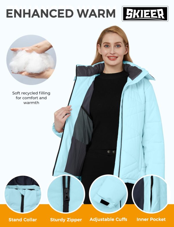 71t5ytSwz1L.jpg Women's Waterproof Ski Jacket Warm Snow Winter Coat Mountain Windproof Hooded Raincoat