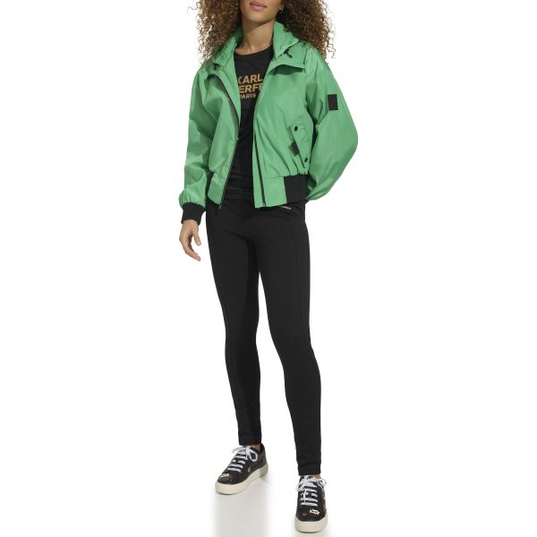 Paris Women's Short Anorack with Logo Sleeve Jacket