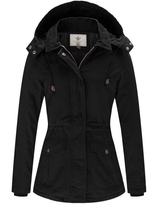 Women's Winter Thicken Cotton Coat Warm Parka Jacket with Removable Hood