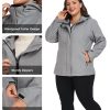 810s4PpFi5L.jpg Women's Plus Size Softshell Jackets Hooded Warm Fleece Lined Windbreaker