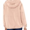 Women's Hooded Peached Nylon Zip Front Rain Jacket