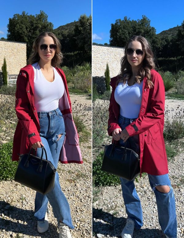 813K1iPhWpL.jpg Plus Size Rain Jackets For Women Waterproof Rain Coats with Hood Lightweight Windbreaker Outdoor Trench Coat