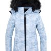 819BlliWvL.jpg Women's Waterproof Ski Jacket Warm Puffer Jacket Thick Hooded Winter Coat
