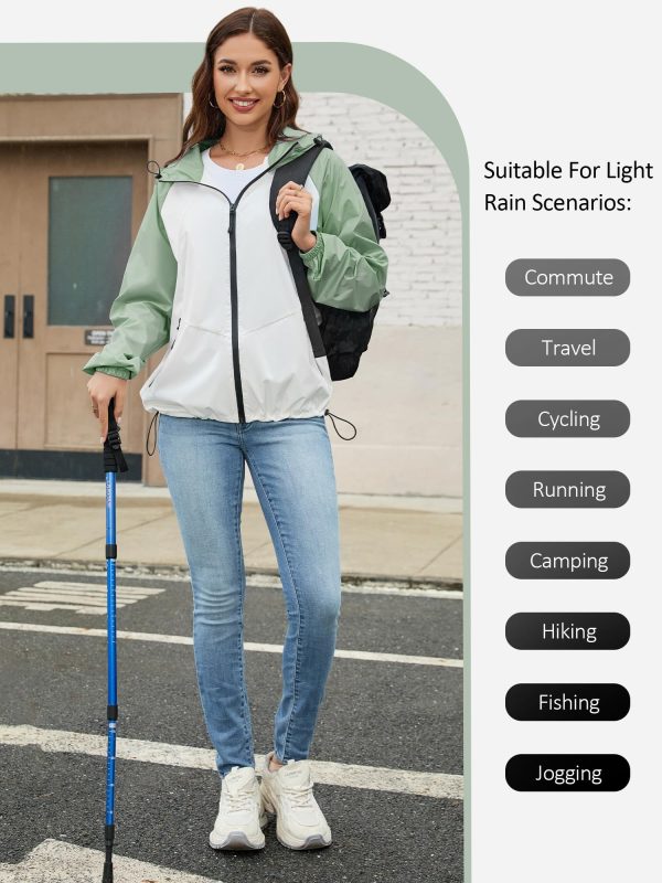 81A5FtbqrjL.jpg Packable Rain Jacket Women Waterproof Lightweight Rain Coats for Women with Hood Outdoor Windbreaker Jacket S-XXL
