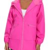 81OYK8w2rRL.jpg Womens Waterproof Raincoat Lightweight Rain Jacket Trench Coat Hooded Windbreaker With Pockets for Outdoor