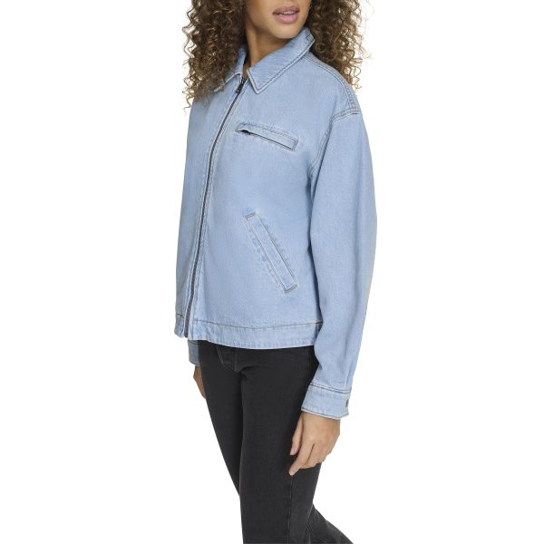 81OlFMMVB3L.jpg Women's Zip Up Utility Jacket with Collar
