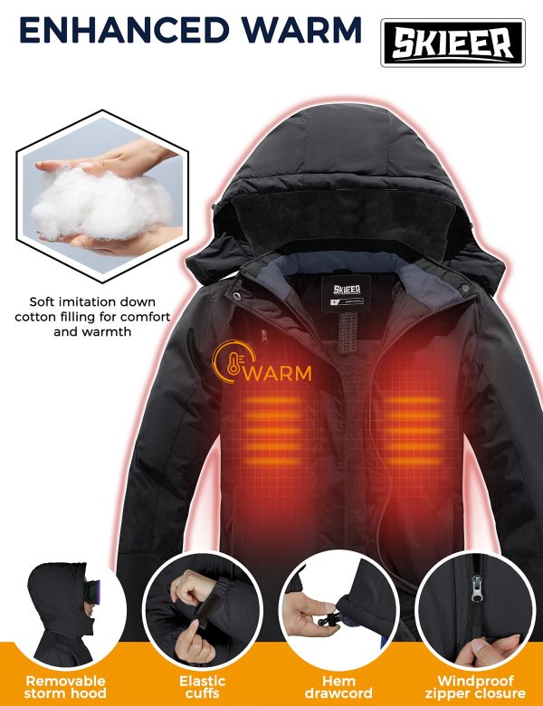 Women's Ski Jacket Waterproof Windproof Snowboard Jacket Warm Hooded Winter Coat