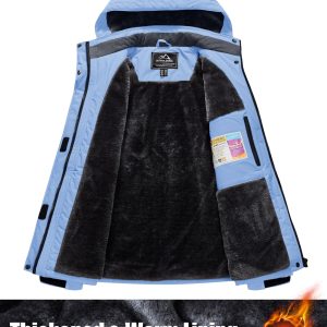 Women's Ski Jacket Waterproof Insulated Snow Jacket Warm Windproof Winter Coats with Hood Fleece Lined Jacket