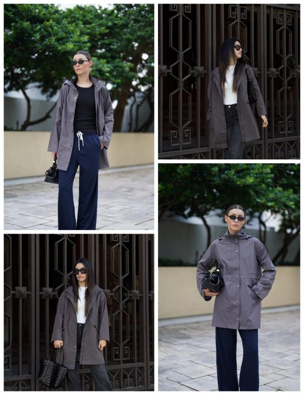 Raincoat Women Waterproof Long Hooded Rain Jacket Trench Coats Windbreaker Travel Jacket