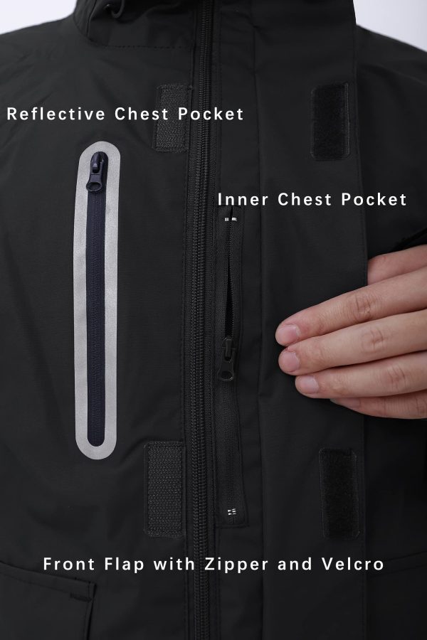 81UR4uLeCEL.jpg Rain Suits for Men Women Waterproof Rain Gear Jacket with Bib Pants Foul Weather Gear for Fishing Sailing