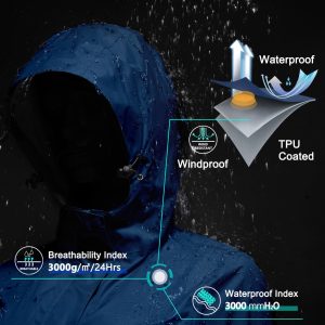 Women's Packable Rain Jacket Waterproof Lightweight Rain Coat with Hood for Golf Cycling Hiking