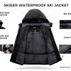 Women's Ski Jacket Waterproof Windproof Snowboard Jacket Warm Hooded Winter Coat