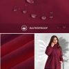 81kmDKaKaaL.jpg Women's Long Rain Jacket Plus Size Fleece Lined Waterproof Hooded Rain Coat Lightweight Pockets Windbreaker Trip