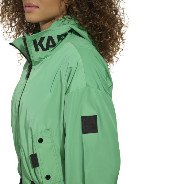 Paris Women's Short Anorack with Logo Sleeve Jacket