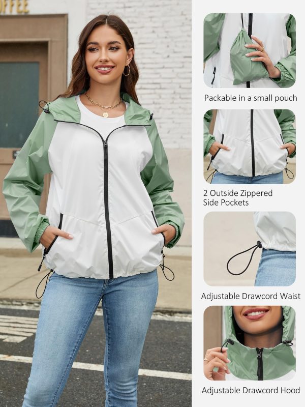 81nYObJZ0oL.jpg Packable Rain Jacket Women Waterproof Lightweight Rain Coats for Women with Hood Outdoor Windbreaker Jacket S-XXL