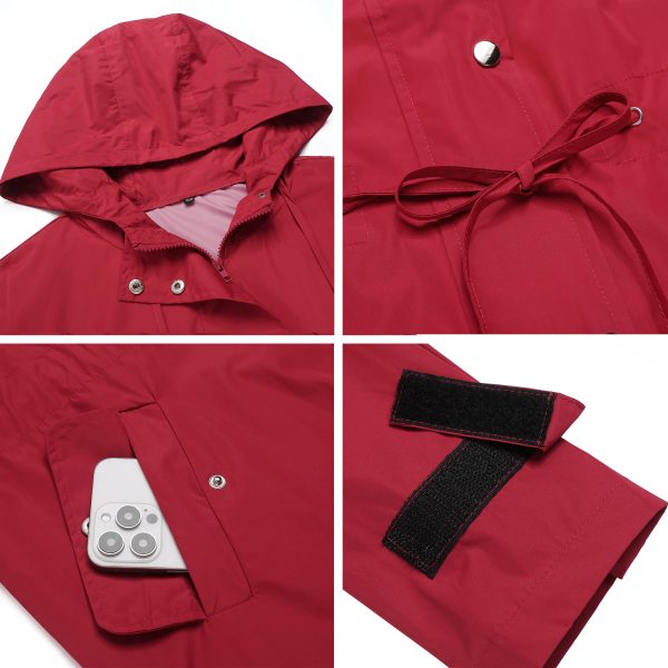 81ngS0I3JcL.jpg Plus Size Rain Jackets For Women Waterproof Rain Coats with Hood Lightweight Windbreaker Outdoor Trench Coat