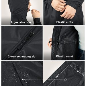 Women's Waterproof Long Rain Coats Packable Rain Jacket with Hood Trench Coats Windbreaker