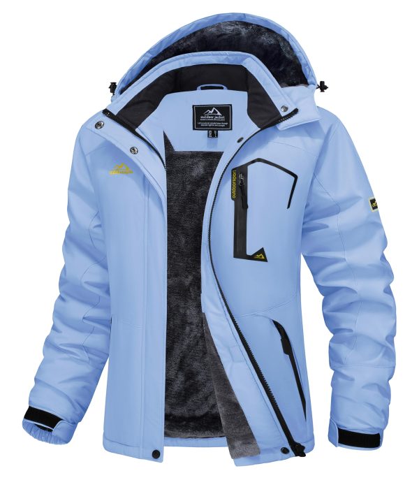 81rpDXQoXzL.jpg Women's Ski Jacket Waterproof Insulated Snow Jacket Warm Windproof Winter Coats with Hood Fleece Lined Jacket