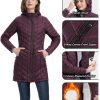 Women's Long Puffer Jacket with Hood, Lightweight Warm Puffy Quilted Winter Coats