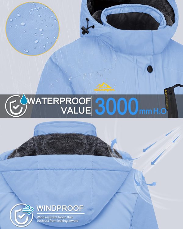 81z-jHT1BDL.jpg Women's Ski Jacket Waterproof Insulated Snow Jacket Warm Windproof Winter Coats with Hood Fleece Lined Jacket