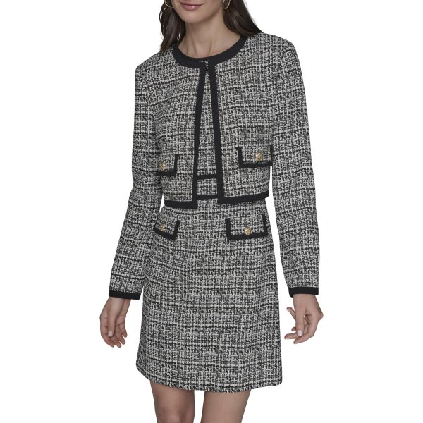 Women's Trim Piping Cropped Long Sleeve Jacket