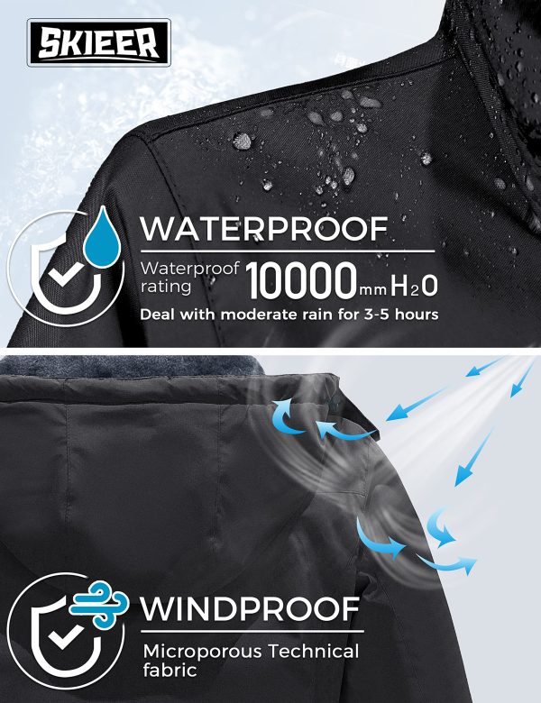 Women's Ski Jacket Waterproof Windproof Snowboard Jacket Warm Hooded Winter Coat