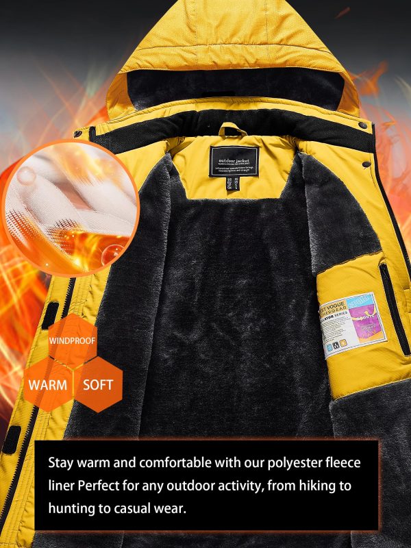 Women's Winter Jacket Waterproof Ski Jacket Hooded Fleece Lined Warm Snow Coat Mountain Windproof Rain Windbreaker